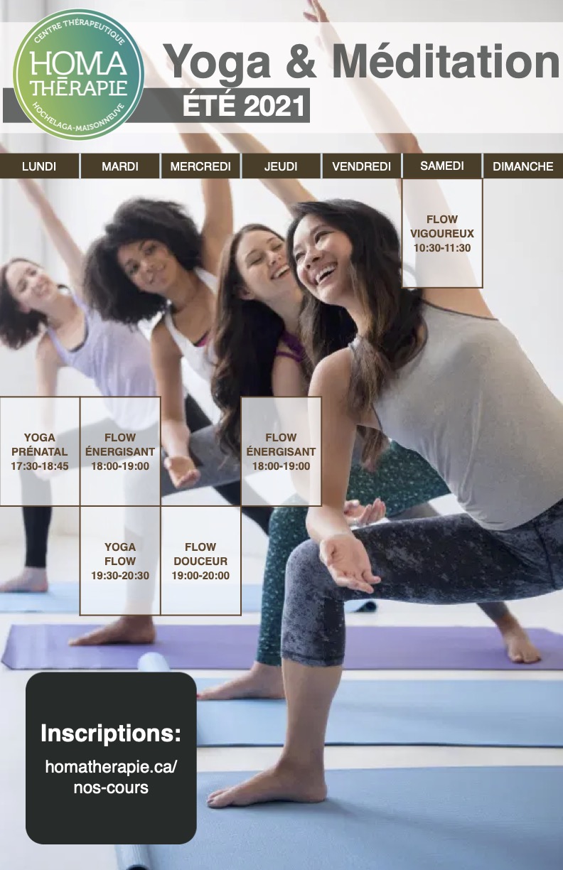 Horaire yoga et méditation